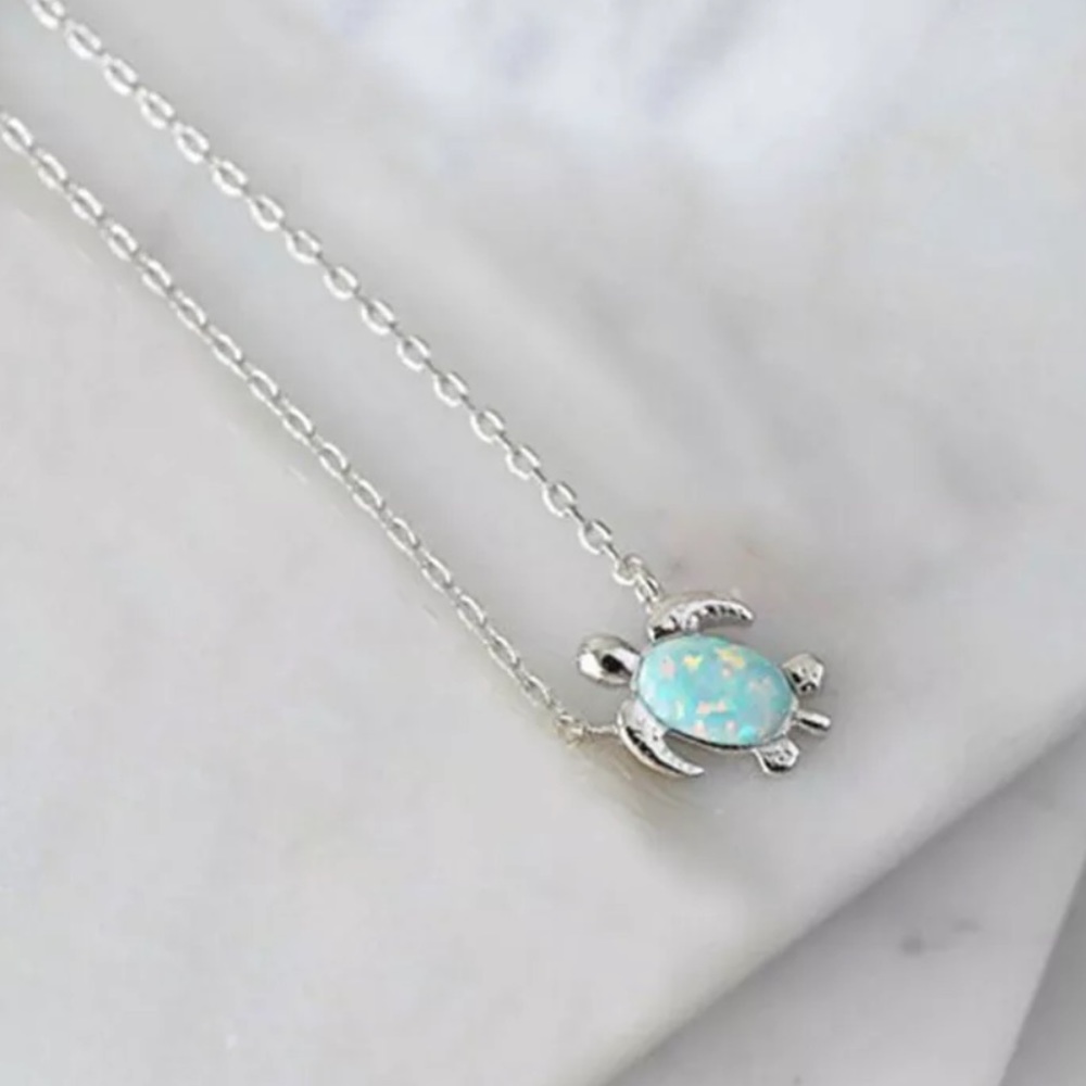 Opal Sea Turtle Necklace. NEW!